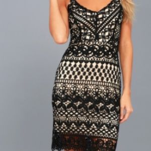 ENCHANTED LOVE BLACK LACE BODYCON DRESS